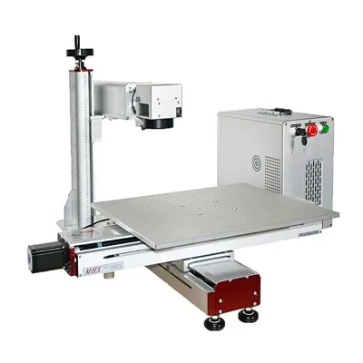 Peiriant marcio laser gyda bwrdd symudol